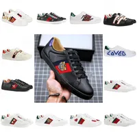 Erkek İtalya Arı Sıradan Ayakkabı Tasarımcı Lüks Moda Kadın Beyaz Düz Deri Ayakkabı Yeşil Kırmızı Şerit İşlemeli Kaplan Yılan Tainers Açık Çiftler Eğitmenler