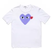 Designerka koszulka T-shirty cdg com des garcons t koszula męska xl biały krótkie rękaw czerwone serce rozmiar XL