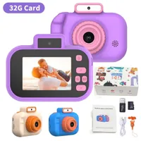 Toy Cameras Cartoon Kids Camera Toy HD IPS Screen Digital Toys Camera USB Charging Toys for Christmas Birthday Gift 230308