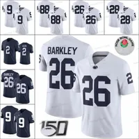 NCAA Penn State Nittany Jersey 9 Trace McSorley Marcus Allen Saquon Barkley 88 Mike Gesicki Mens Stitched Jerseys White Blue 150th Rose Patch