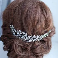 Клипсы для волос Туанминг ручной цветочной повязкой на голову хрустальная полоса волос серебряный цвет украшения невесты романтические свадебные украшения