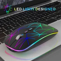 RGB Bluetooth Mouse Bezprzewodowe myszy USB Mysz Mysz Bluetooth Bluetooth Gamer Ergonomic LED Myse Myse