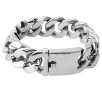 Stainless steel bracelet 9inch 20mm Heavy Men's Stainless Steel Curb Cuban Chain Bracelet - 2423