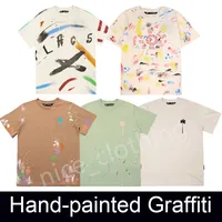 Camiseta de diseñador para hombres Tamatina pintadas a mano de lujo graffiti pa tees para mujer ángulo de moda de manga corta streetwear tops camisetas ropa de ropa