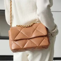 19 bag 26 cm AS1160 Designerskie torby klapy lustro Wysokiej jakości torebki na ramiona luksusy projektanci Diamond Knity Cross Bag z pudełkiem C014