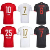 2022/23 Jerseys de football Sane Muller Muller 2023 Bayern de Ligt Gnabry Davies 50th Anniversary Shirt Kimmich Hernandez Coman Goretzka Musiala Football Uniforme Kid Kit