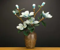 Magnolia Artificial Flowers PU Big Fake Blume Teddy Frisch navyblau Flores Artificiales de Alta Calidad Dekoration 2106242221067