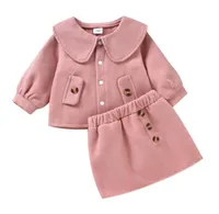 Set di abbigliamento 03 anni BAMBINA BAMBINI Abito Spring Autumn Autumn Autum Solid Color Outwear Short Short Skirt Pink8139536