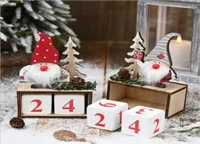 Novelty Items 2021 Christmas Wooden Pine Cone Calendar Old Man Ornaments Decorative Countdown4613556