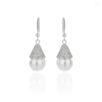 Dangle Earrings Pearl Cubic Zircon Drop for Wedding Crystals Wing Earring花嫁女性ガールギフトCE10545