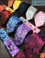Neck Tie Set Ti Fashion Asori Men And Handkerchief Bowtie Cufflinks 9Cm Necktie 100 Silk For Busins Wedding Party Hombre Drop Del4753109