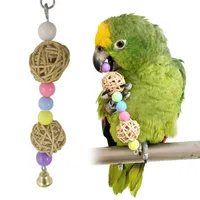 Rainbow Parrots Toys Parakeet Climb Chew Toy Bird Swing Boor Bell Swing Cage Budgie Hanging Ladder Pet Pet Supplies 280Q
