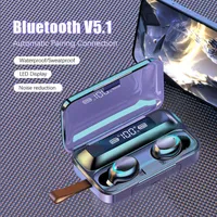 سماعات الهاتف الخليوي TWS Bluetooth 5.1 New Carging Box Wireless Headphone 9D Sports Sports سماعات أذن مقاومة للماء مع الميكروفون W0308