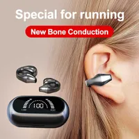 Cell Phone Earphones 2022 NEW Bone Conduction phone Bluetooth 5.2 Clip on ring Wireless Headphones Sports Headsets Hook with Mic W0308