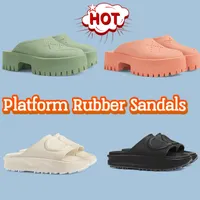 Luxury Platform Sandals men women Rubber slides Slippers designer mens shoes Perforated Slide Slip-on Embossed Slipper Mules womens Flat