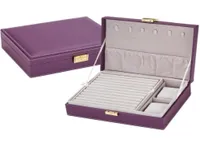 Caja de almacenamiento de joyería de cuero estilo estilo Woode para niñas Anillos de collar, etc. Organizador de maquillaje Boite A Bijoux LJ2008121149744
