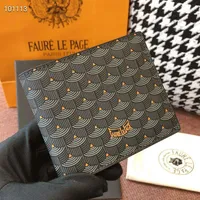 Luxury Designer Mens Wallet Faure Le Page Short Wallets Real Leather Men&#039;s Money Purse Anti-theft Card Holder Men Gifts305b