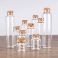 Storage Bottles Jars 12pcs 10ml 15ml 20ml 25ml 30ml 40ml 45ml 50ml 55ml 60ml Glass Bottles With Cork Stopper Spice Jars Glass Vessels For Art Crafts J230301