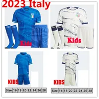 Kits Kit 2023 Italia Jerseys de fútbol Italia 23 24 Italia Maglie Da Calcio Verratti Chiesa Gnonto Camisa de fútbol de niños Lorenzo Pinamonti Politano Grifo Uniforme