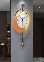 벽시계 라이트 쿼츠 메커니즘 현대 디자인 거실 Horloge Murale 장식 HX50NU7590829