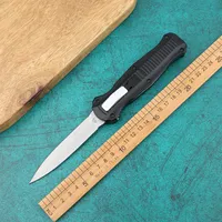 Masa bıçağı çift eylem 6061 alüminyum sap 3 95 inç saten düz renk BM3300 D2 Çelik mızrak ucu düz renk taktikleri237q