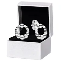 Perlen Circle Stud Ohrringe echtes Sterling Silber für Pandora Mode Hochzeitsfeier Schmuck für Frauen Freundin Geschenk Designer Ohrring mit Originalbox -Set
