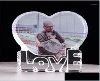 Cornici e modanature personalizzate Love Heart Crystal Frame Picture personalizzate Regalo di matrimonio per ospiti Souvenir di compleanno Valenti4483413