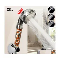 Bathroom Shower Heads Z L 3 Modes Adjustable Handheld Showerheads Pressurized Water Saving Anion Mineral Filter High Pressure Head 2 Dhq15