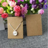 100pcs lot 5x7cm Kraft Paper Necklace Pendant Cards Jewelry Packing Cards for jewelry accessory Display Card261g