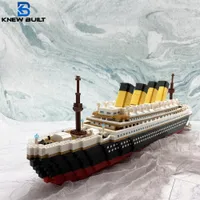 Bloques K Construido Titanic 3D Modelo de plástico Bloques de construcción para adultos Micro Mini Ladrillos Juguetes Kits ensamble Cruise Boat Kids Gift 230308