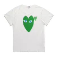 Designer TEE Men&#039;s T-Shirts CDG PLAY Com des GarCons Camouflage GREEN Heart Shirt Size XL White TEE