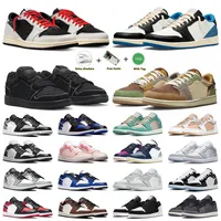 basketball jumpman shoes travis scotts 1 1s low Black Phantom Reverse Mocha Zion Williamson Bleached jordanian retro men women trainers sneakers size 13