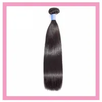 Brasilianska mänskliga hårförlängningar En buntar 10-30-tums rak jungfruliga hår dubbel wefts 1 st silkeslen straght prov237z