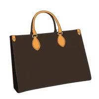 Grande Tamanho Classic Bag Style Cavias Cavias Brown Flor Black Mulher Ladies Handbag Tote Bolsa de compras Bulk Big Capcit200G