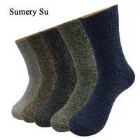 5 Pairs Lot Wool Socks Men Winter Warm Cashmere Comfortable Long Crew Casual Bohemian Sock Male Gift for Husband Father 4 Styles H330c