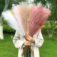 Faux Floral Greenery 5Pcs 10070cm Artificial Pampas Grass Bouquet Year Holiday Wedding Party Home Decoration Plant Simulation Dried Flower Reed 230308