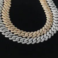 19mm Top Quality Thick 3 Row Diamond Cuban Heavier Miami Chain Link Necklaces mens hiphop iced out jewelry208c