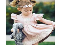Girl039s Jurken Myudi Kids For Girls Pink Princess Children Baby Clothing Sukienki Lace Toddler Flower Dress Gift 14y Vesti3638969