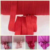 100yards roll 5 8 16MM Soft Shiny FOE fold over elastic Ribbon baby headbands Children's Hair Accessories215u
