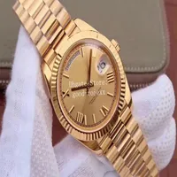 Super męskie zegarki złoty biały rzymski tarcza Mężczyźni Automatyczny Cal 3255 Ruch ETA Watch Cr Tw Day Data 228238 Yellow Gold Prezydent284S