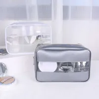 Cosmetic Bags Women Clear Cosmetic Bags PU Beauty Case Make Up Bag Large Travel Makeup Organizer Bag Bolsos De Maquillaje Neceser Mujer Sac Z0308