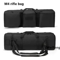 Hunting 85CM Dual Rifle Gun Bag for M4 Rifle Backpack Airsoft Gun Case Tactical Outdoor Magzine Pouches with Shoulder Strap Q0721283p
