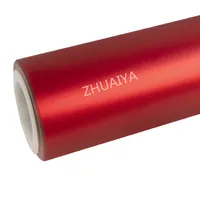 Zhuaiya 1.52*18m satinada cromo cromo cardinal de vinilo rojo carro envoltura de vinilo burbu