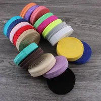 50yards lot 5 8 15mm 20colors Shiny Solid Fold Over Elastic Ribbon FOE for Kids Girls Elastic Headbands Hair Ties Hairbow 216m