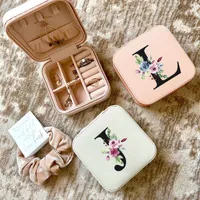 Jewelry Boxes Mystery Ring Box for Wedding Ceremony Simple letter print Women Jewelry Storage Bridesmaid Jewelry Gift Box Earring Storage box 230309