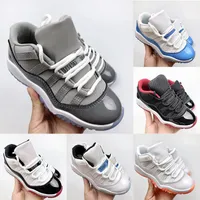Cool Gray Kids Shoes 11s Low Black Boys Grey Sneaker 11 J Designer Basketball Cherry 트레이너 아기 어린이 청소년 유아 유아 어린이 소년 소녀 Big Space Jam Metallic