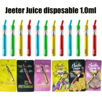 Jeeter Juice Empty Disposable E cigarettes Cartridge with Packages Pyrex Atomizer Vape Cart 510 Thread Glass Cartridges 0.5ml Live Resin Rechargeable Disposable