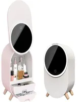 Organizador de escritorio de luz LED HD Mirror Creative Makeup Organizer Retachable Cosmetic Storage Box Caja de belleza Drop 25939633
