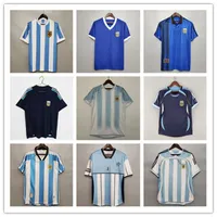 Argentina Retro Shirts Maradona Classic Shirt 1978 1986 1998 1996 2000 2001 2006 2010 Kempes Batistuta Riquelme HIGUAIN KUN AGUERO CANIGGIA AIMAR Football Shirts