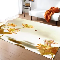 Carpets Ink Lotus Butterfly Carpet For Living Room Rug Children Bed Floor Window Bedside Home Decor Rugs MatCarpetsCarpets